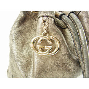 Gucci Silver Shoulder Drawstring Bag